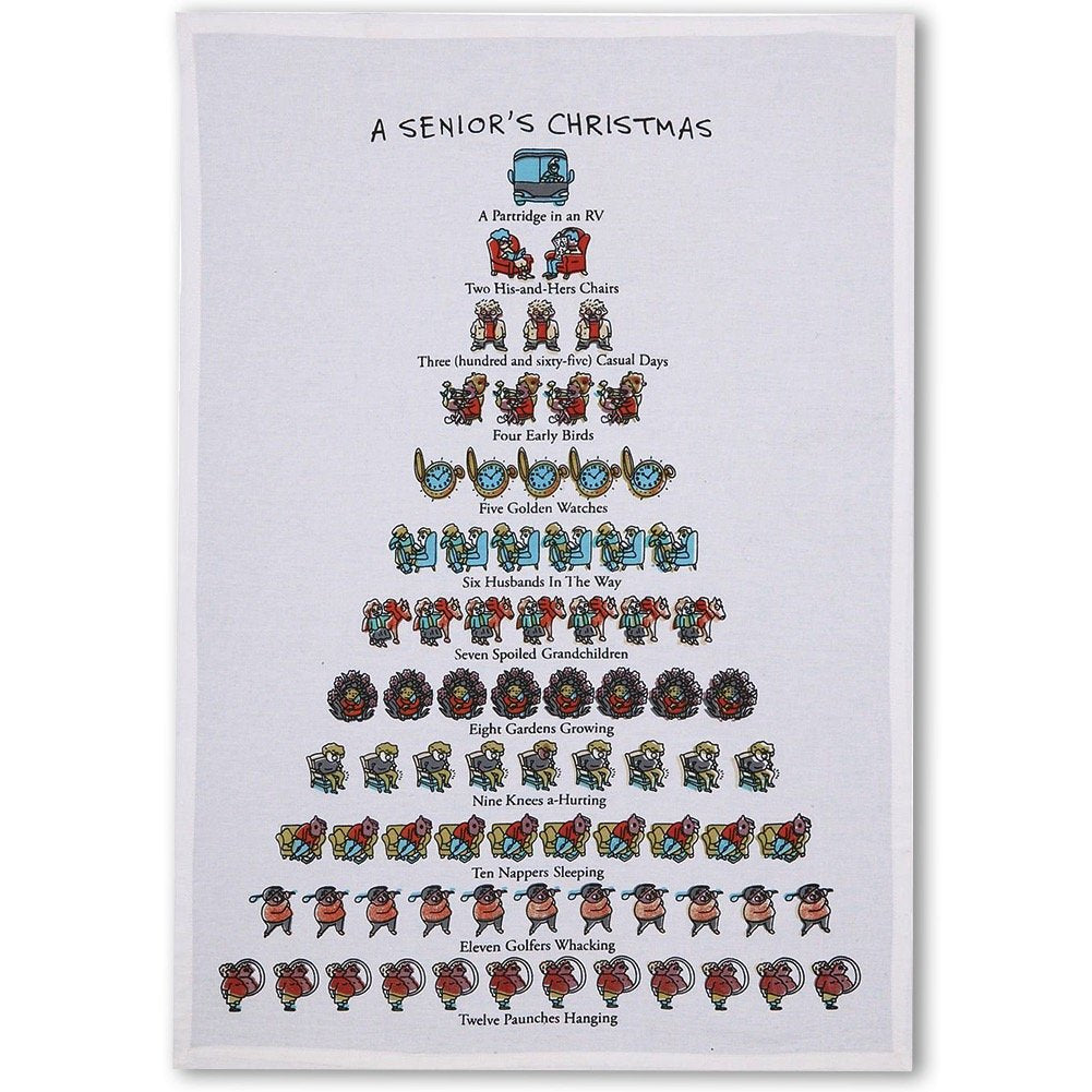 Mistletoe & Co. A Senior's Christmas 100% Cotton Kitchen Towel, 18" x 26"