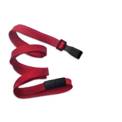 Red Flat Braid Break-Away Lanyard with Wide Hook - 100pk