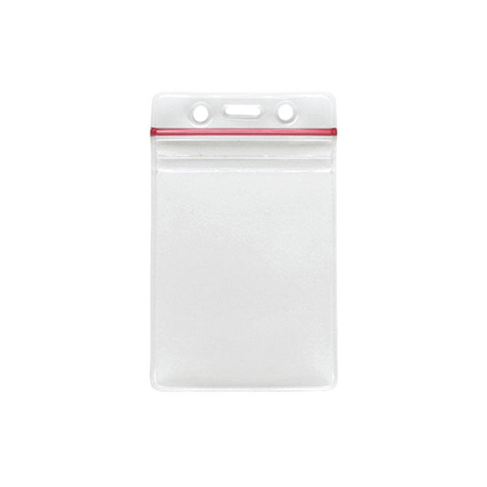 Brady People ID 1815-1110 Vinyl Vertical Badge Holder with Resealable Top, 4.95" L x 3.00" W, Clear (Pack of 100)