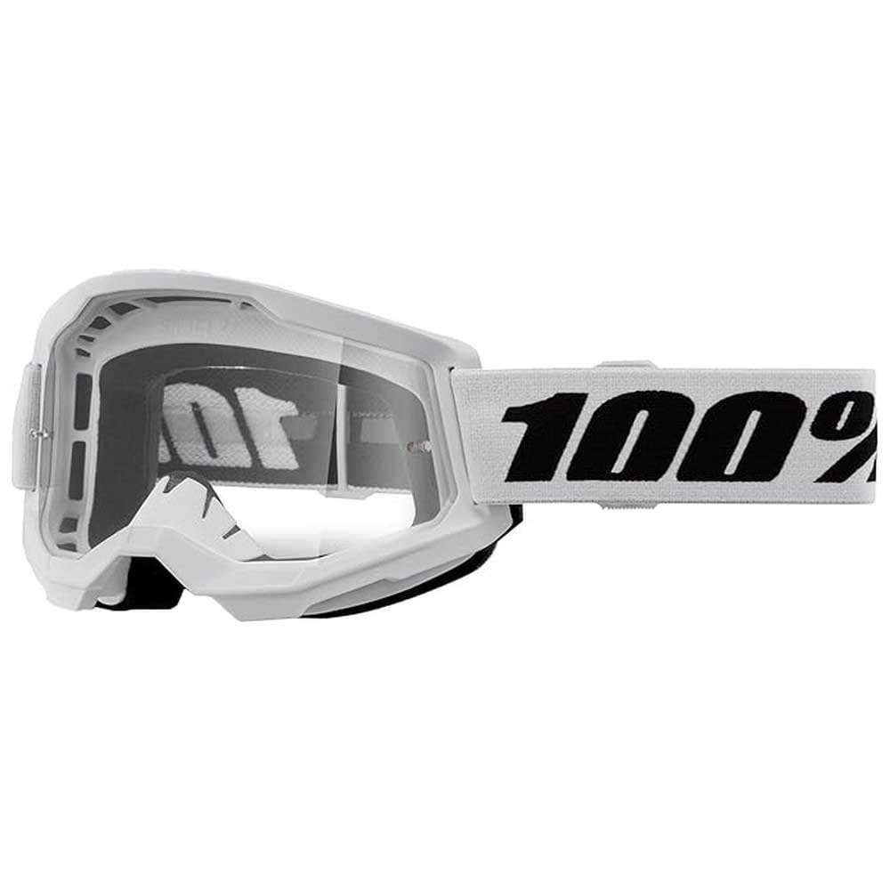 100% Strata 2 Moto/MTB Goggle - White; Clear