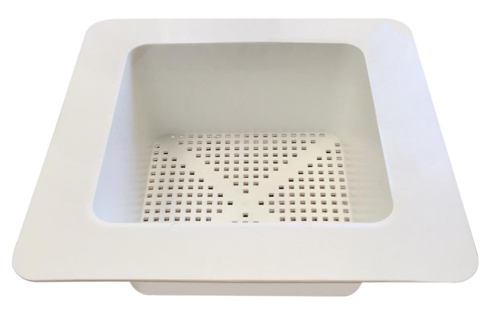 Krowne 30-141 11-3/4" Plastic Floor Drain Strainer, Fits 8" x 8" Bowl and Bar Sink Drains, Commercial Drain Strainer for Kitchens, Diners, Cafes, Easy to Remove and Clean, White