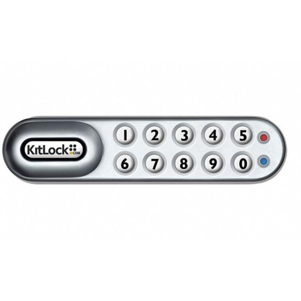 CODELOCKS KL1006KIT-SG RH Silver Grey Finish Zinc Alloy KitLock Electronic Cabinet Lock, Upgraded Batteries, Horizontal Right Hand, 3/8"-1 1/8" Spindle Length