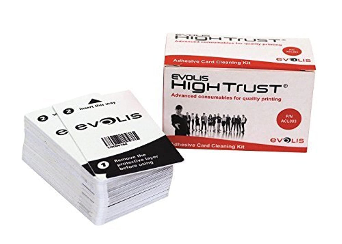 Evolis Primacy Printer Consumables Adhesive Cleaning Card Kit 50 Adhesive Cards ACL003