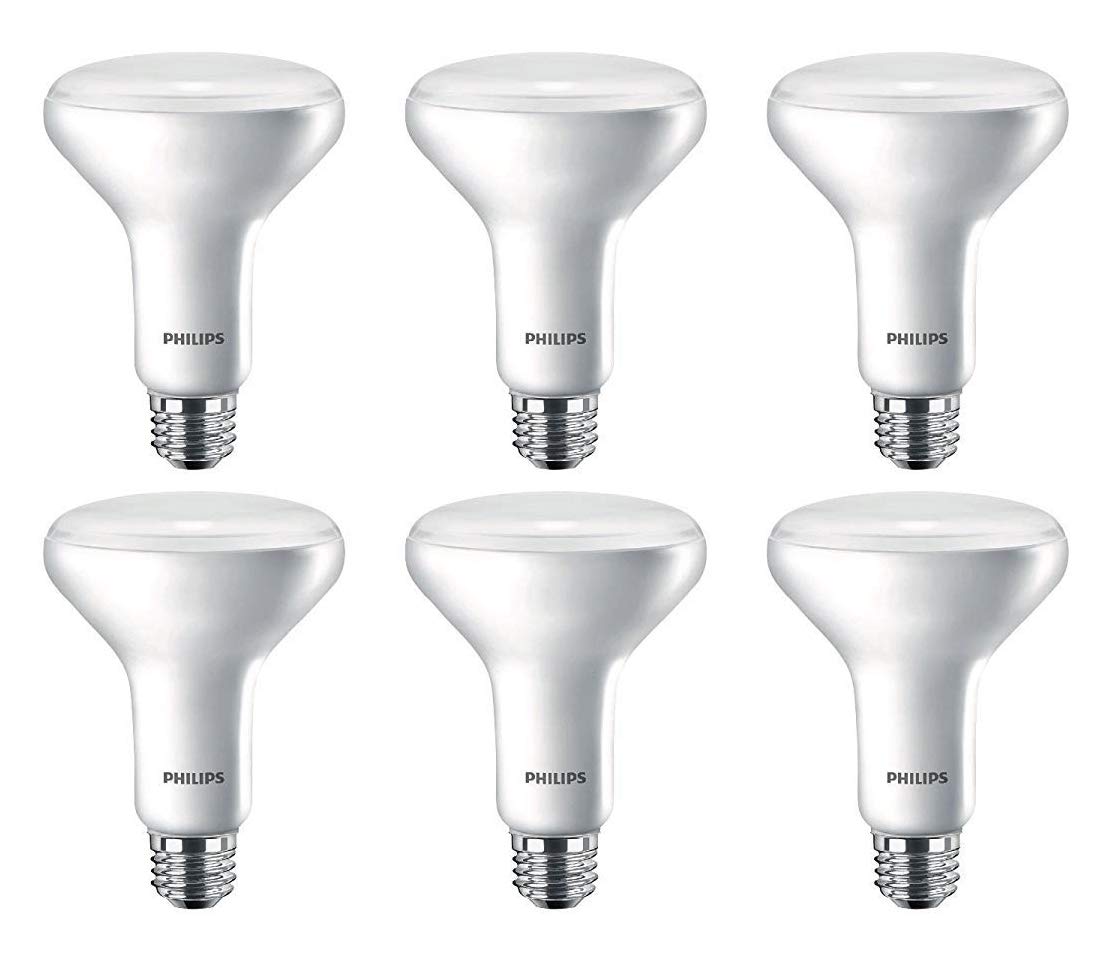 Philips LED Flicker-Free BR30 Light Bulb, EyeComfort Technology, Non-Dimmable, 650 Lumen, Soft White (2700K), 9W=65W, E26 Base, 6-Pack