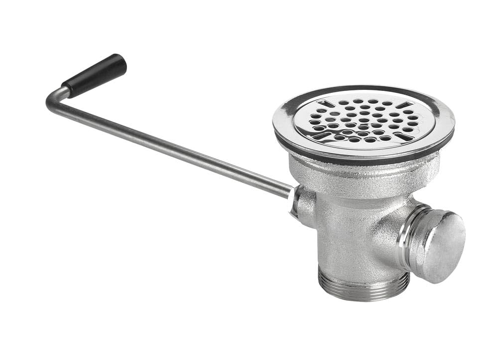 Krowne 22-204 Krowne Twist Waste Valve with 1-1/4" Overflow Outlet with Cap, 3-1/2" Sink Opening, 2" NPS Male Threaded with 1-1/2" Female Threaded Drain Outlet (no Adapter Required)