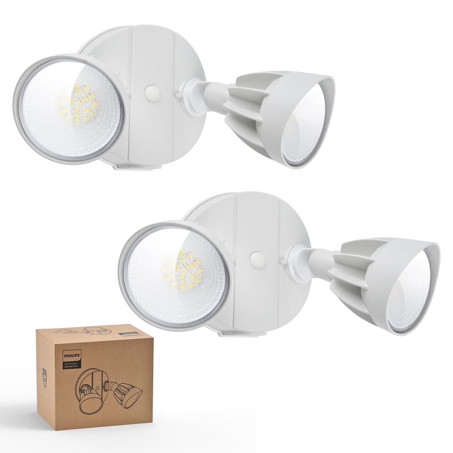 Philips 44W 3500LM ?LED Security Flood Light? ?Outdoor?,Switch Controlled Aluminum ?Security Light?, 2 Adjustable Heads,5000K Daylight,Wet Location for Patio, Garden, Yard Lights