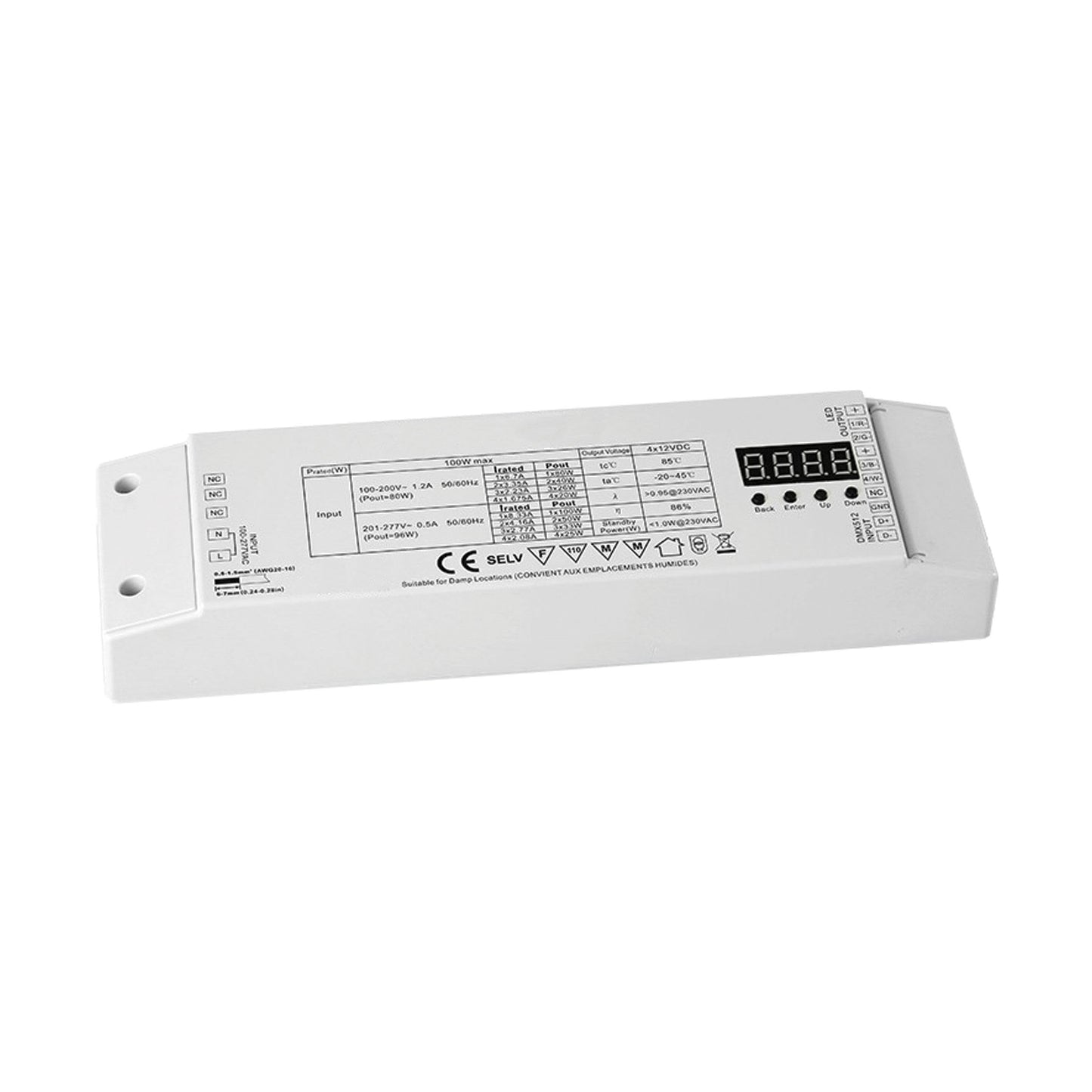 LO-PRO Small NEMA3R Wet Location Junction Box and Driver Combo - 24V DMX Driver Decoder - 96W