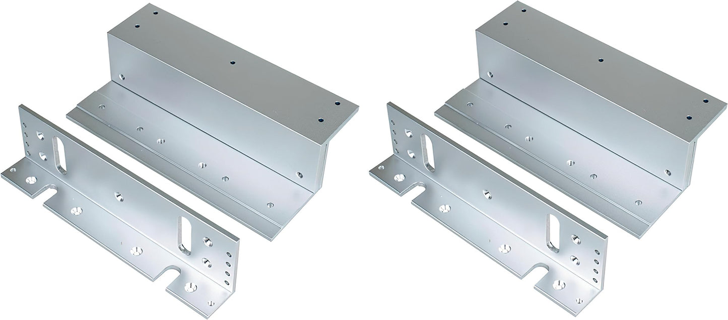 Seco-Larm E-941S-1K2/ZQ Pack of 2 Z-Brackets, for Use with 1200-lb Series Electromagnetic Locks, Silver