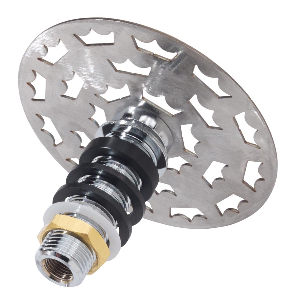 Krowne 16-144 Royal Series Glass Rinser, 4-1/2" Dia. x 4-1/4"H, Perforated Grid, 1/2" NPS with 3/8" Adapter, Stainless Steel Construction, NSF, ETLus