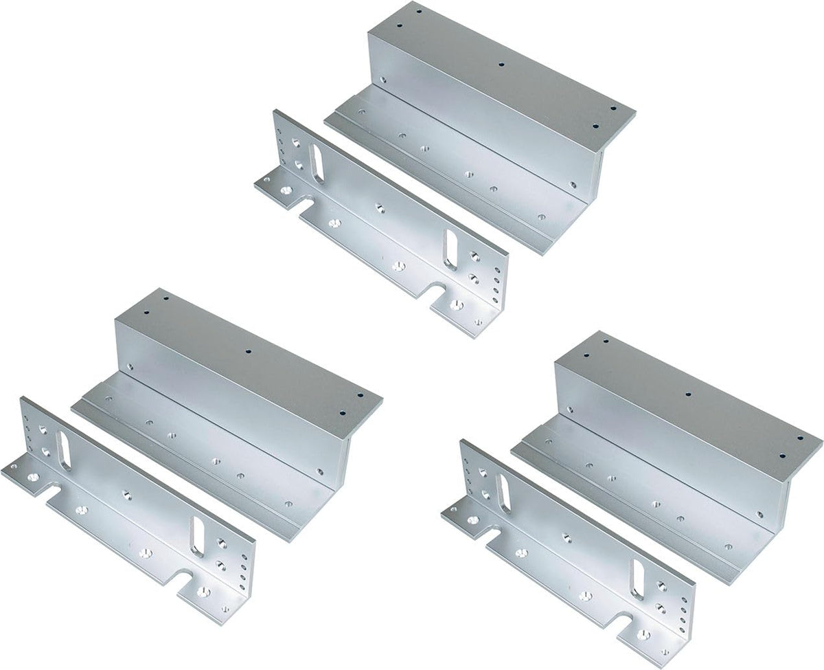 Seco-Larm E-941S-1K2/ZQ Pack of 3 Z-Brackets, for Use with 1200-lb Series Electromagnetic Locks, Silver