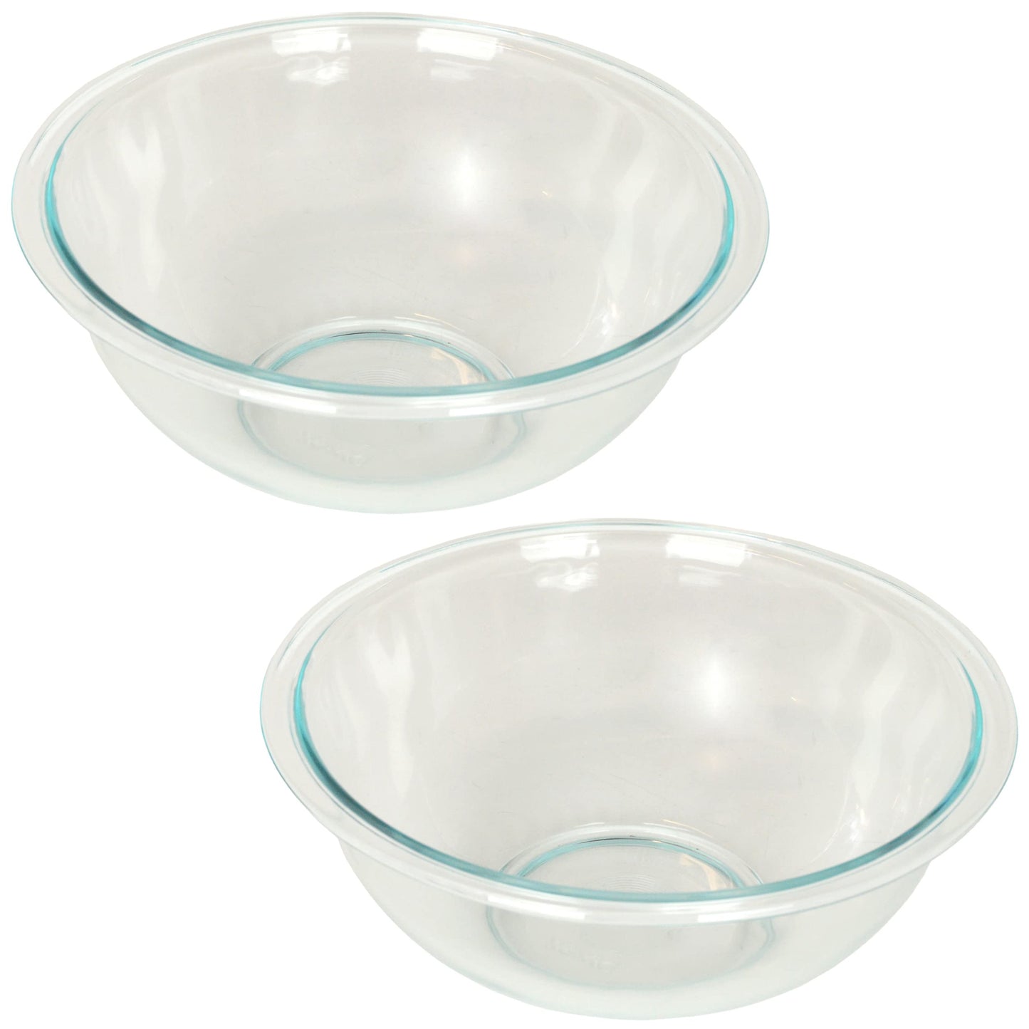 Pyrex 325 (2.5Qt) Clear Glass Mixing Bowls (2-Pack) - Made in USA