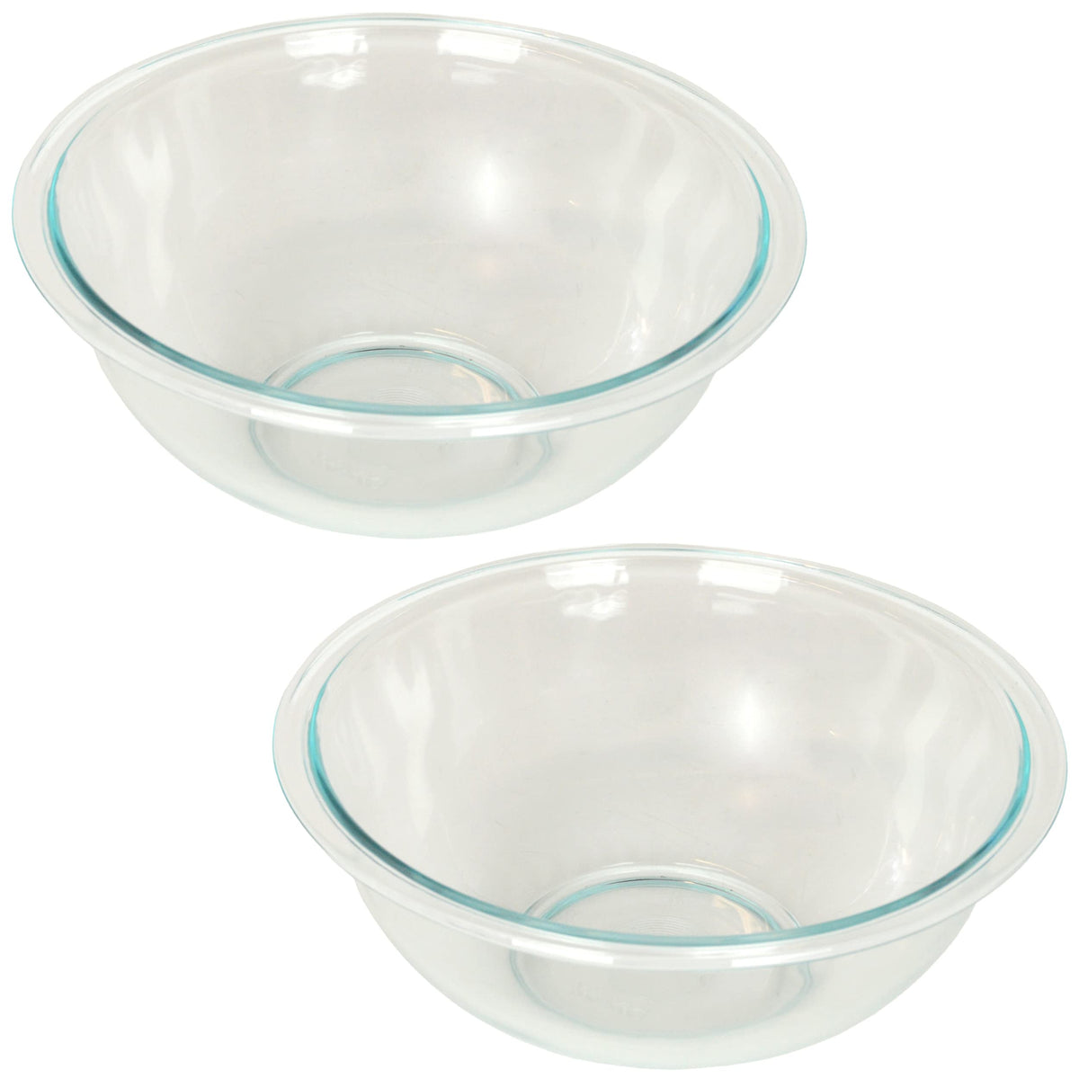 Pyrex 325 (2.5Qt) Clear Glass Mixing Bowls (2-Pack) - Made in USA