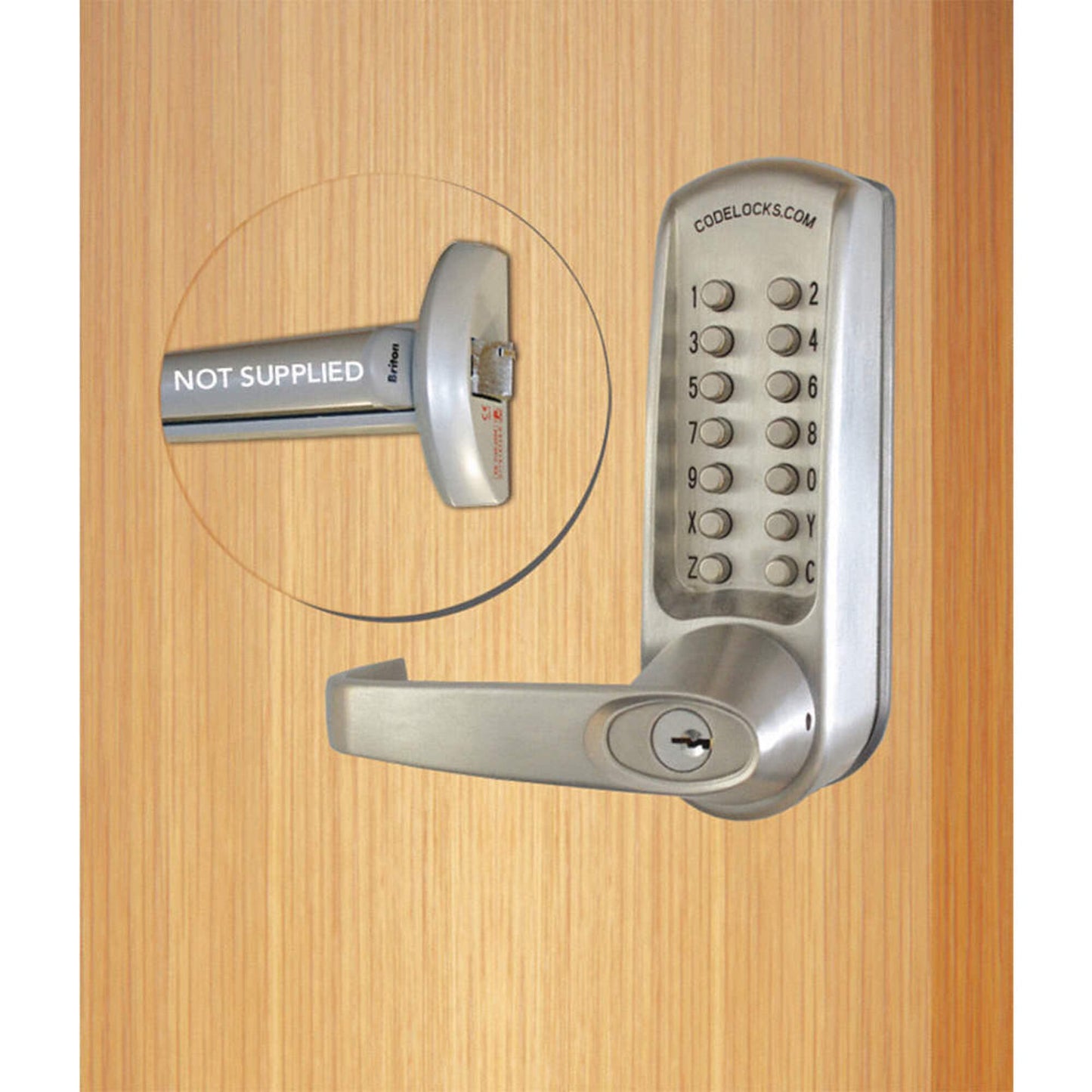 CODELOCKS CL600PK-BS Mechanical Lockset,Brushed Steel,Lever