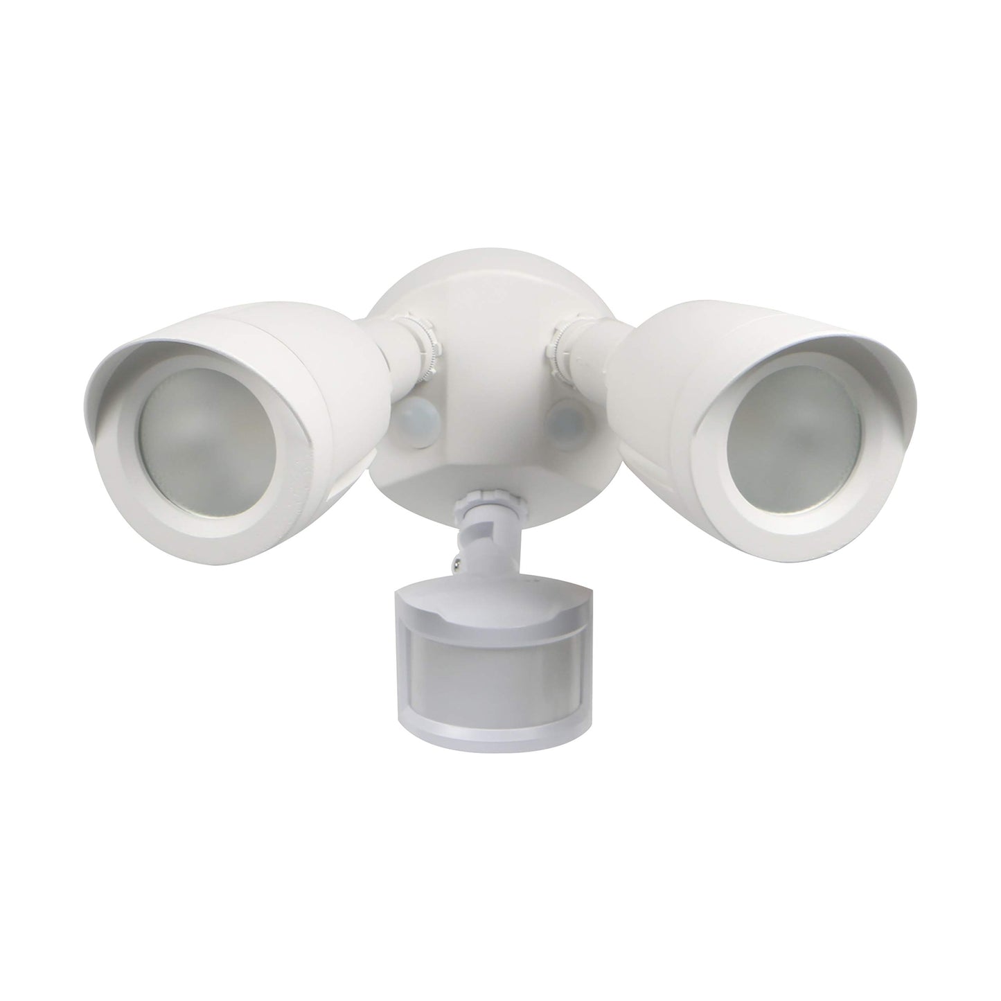 Satco 65/717 Dual Bullet-Head Security Flood Light, with Motion Sensor, 4000K, White