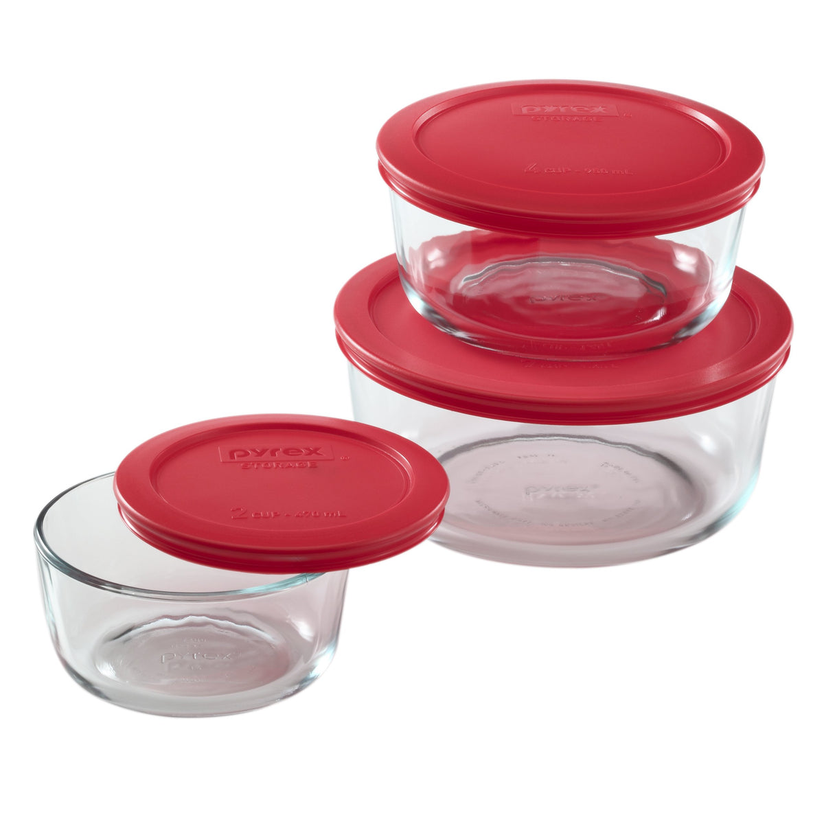 Pyrex Simply Store 6-Piece Round Glass Food Storage Set - Made in USA