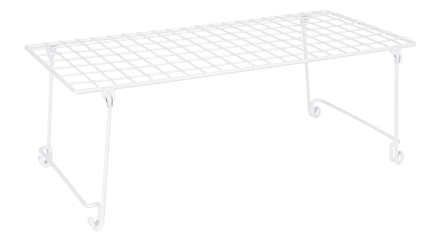 ClosetMaid Stack and Hang 21.5'' x 10.75'' x 7.87'' Stainless Steel Wire Shelf Organizer Unit for Closets, Kitchen, and Laundry Rooms, White
