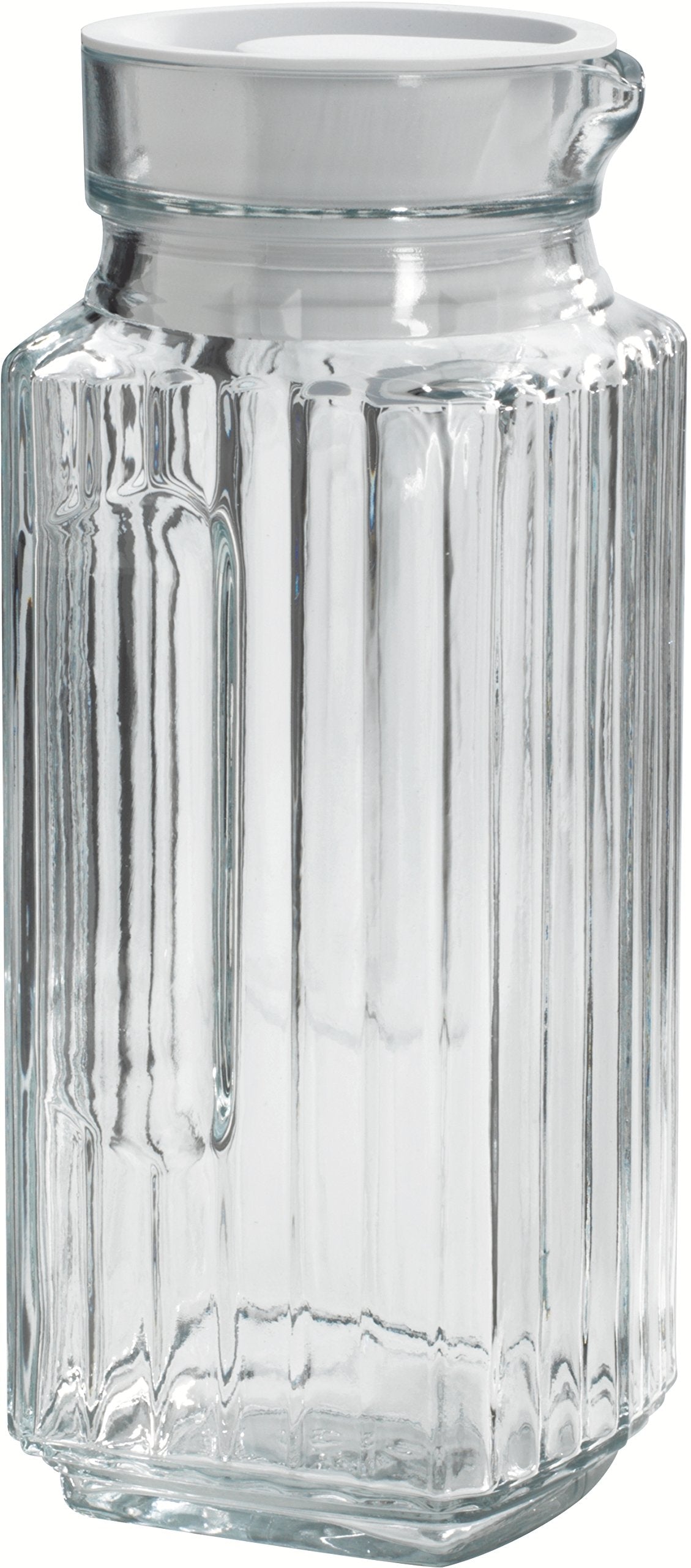 Anchor Hocking 93411 1 Quart Glass Bistro Pitcher With White Stopper