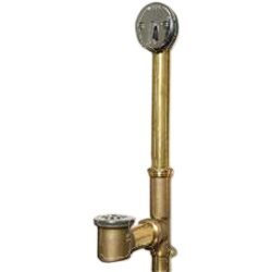 Watco 501 Series 16 in. Tubular Brass Bath Waste with Foot Actuated Bathtub Stopper in Chrome Plated