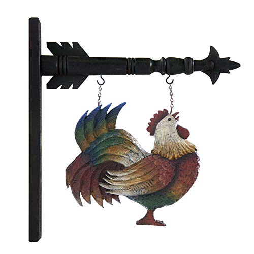 K&K Interiors Arrow Replacement Decorative Hanging Sign, Rooster