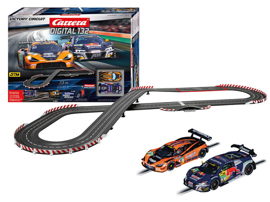 Carrera 30047 Digital 132 Victory Circuit Slot Car Race Track Set, 1:32 Scale, 23.95-Feet Long, Featuring McLaren 720S GT3 and Audi R8 LMS GT3, Includes Wireless Controllers