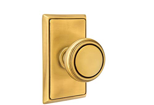 Emtek Privacy Set, Rectangular Rosette, Norwich Knob, French Antique US7