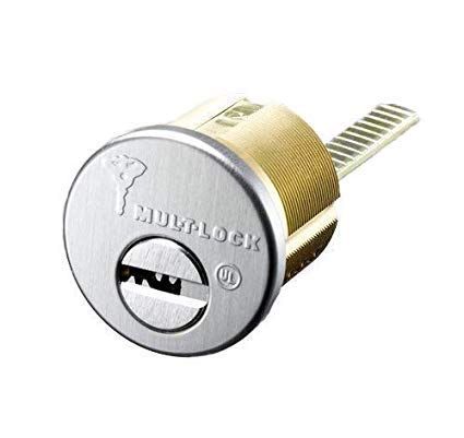 Mul-T-Lock Junior Rim & Mortise Rimo Cylinder, Chrome, 2 Keys, High Security
