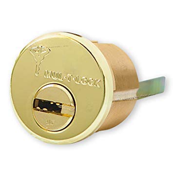 Mul-T-Lock Junior Rim & Mortise Cylinder - 2 Keys, High Security, Brass