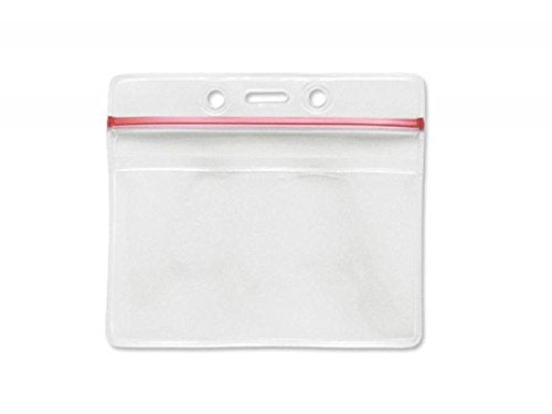 Brady People ID 1815-1010 Vinyl Horizontal Badge Holder with Resealable Top, 4.25" W x 3.70" L, Clear