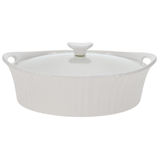 CorningWare French White 2.5-quart Oval Casserole with Glass Lid