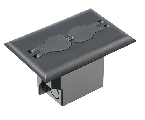 Arlington Industries FLBRF101BL-1 Retrofit Electrical Floor Box with Flip Lids for Existing Floors, Black, Plastic