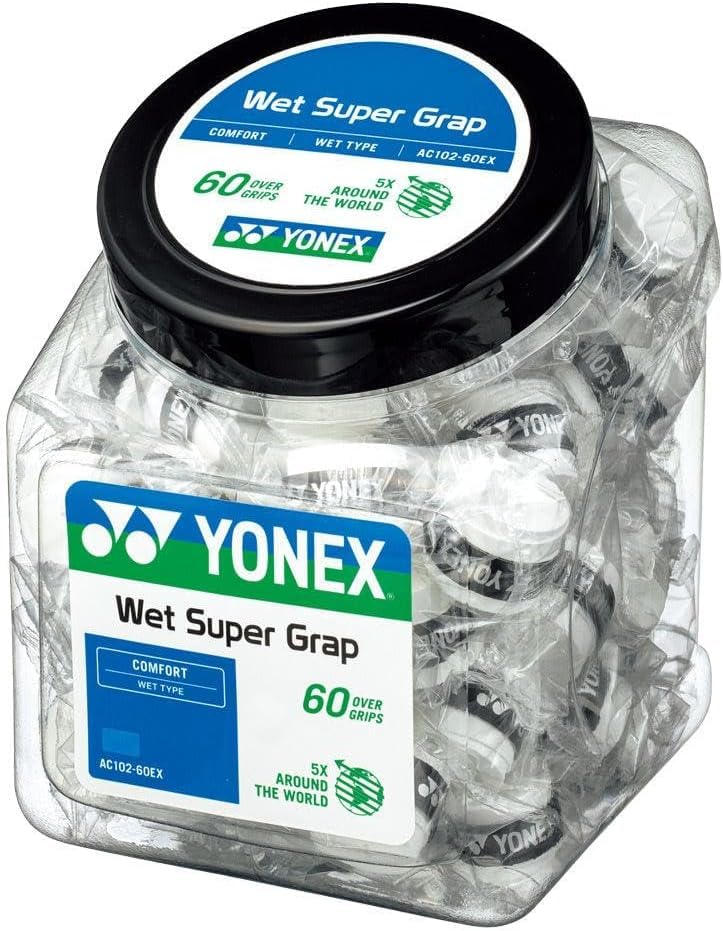 Yonex Wet Super GRAP Tennis Racquet Overgrip (White) 每 60-Pack in Multipacks (1-6 Packs Available)