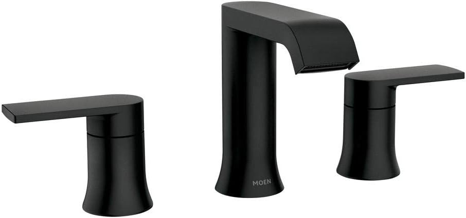 Moen 84763BL Genta 8 in. Widespread 2-Handle Bathroom Faucet in Matte Black