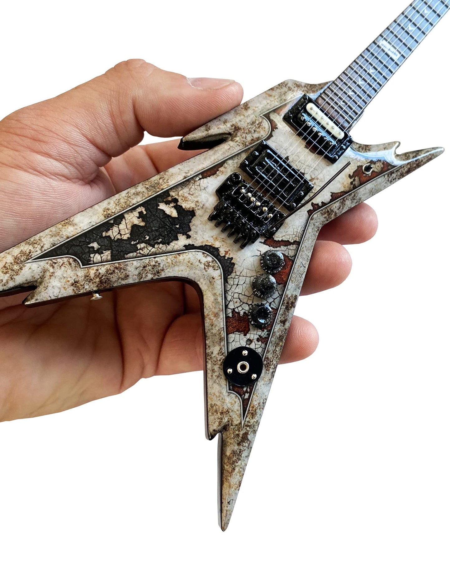 AXE HEAVEN Dimebag Darrell Dean Razorback Mini Guitar - Rust Razorback Guitar Collectible Model