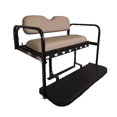 GTW MACH3 Golf Cart Rear Seat Kit with Steel Frame, Sandstone Cushions