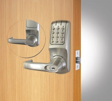 Codelocks CL5210 Heavy Duty Electronic Tubular Latchbolt Brushed Steel 2-3/4" latch Standard Cylinder