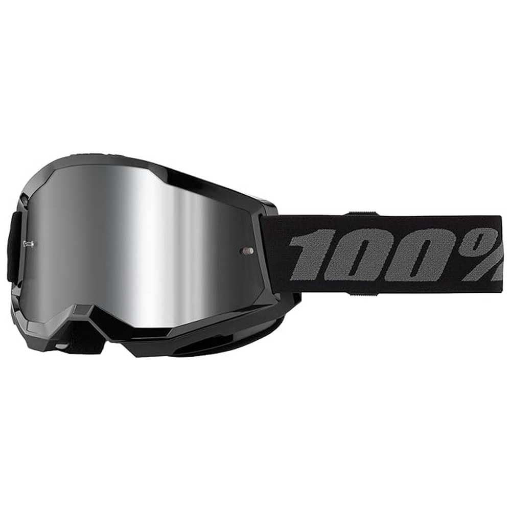 100% STRATA 2 Moto/MTB Goggle - Black; Mirror Silver