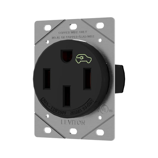 Leviton 1450R 50 Amp EV Charging Receptacle/Outlet, Heavy Duty