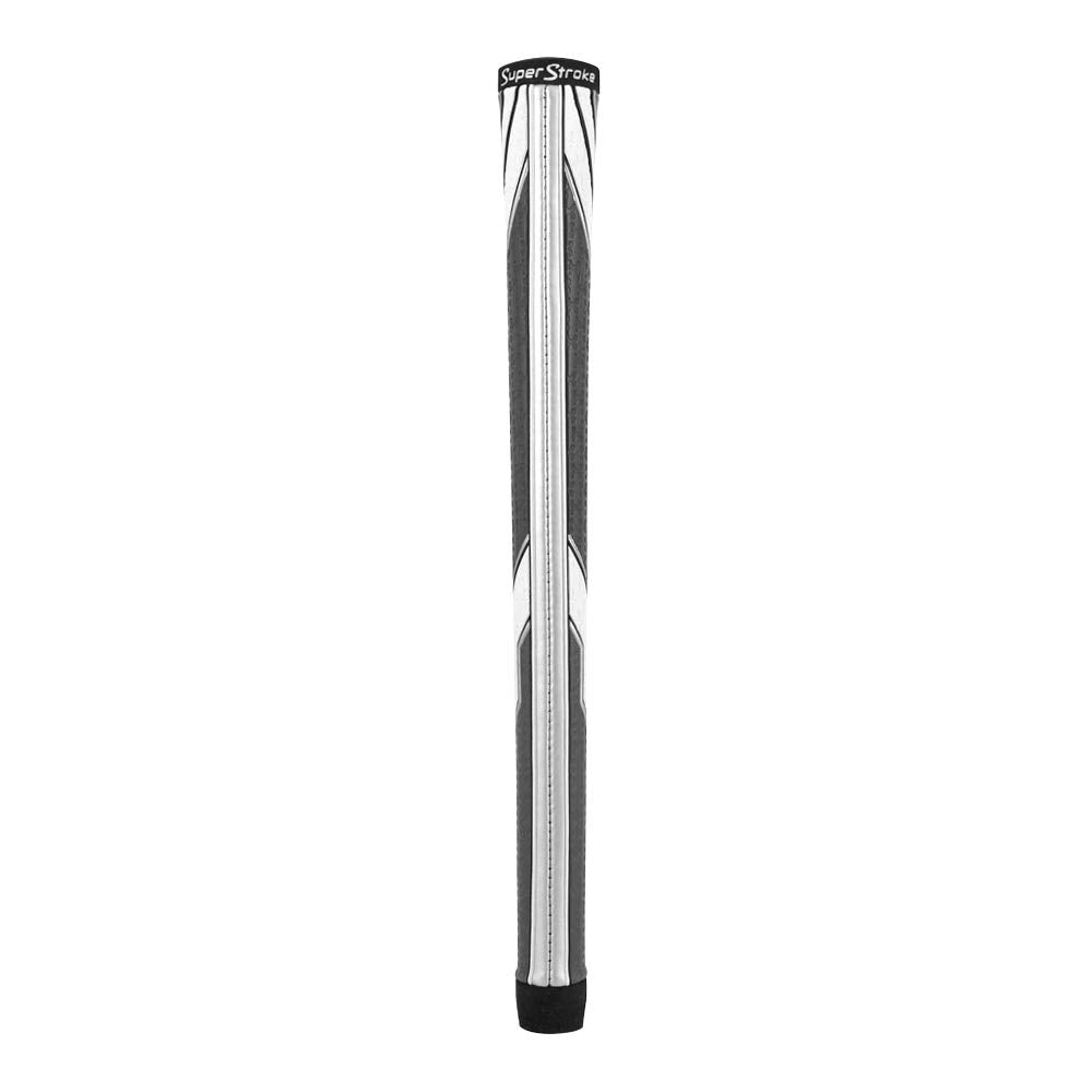SuperStroke Traxion Tour Golf Club Grip, Undersize, Advanced Surface Texture Improves Feedback and Tackiness and Even Hand Pressure, White/Gray