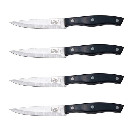 Chicago Cutlery Ellsworth 4-Piece Steak Knives, 4.5" Stainless Steel Blades for Effortless Cutting, For Home Kitchen and Professional Use