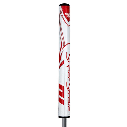 SuperStroke Zenergy Tour 1.0 Golf Putter Grip with No Taper Enhanced SPYNE Technology, New Multi-Zone Texturing, White/Red