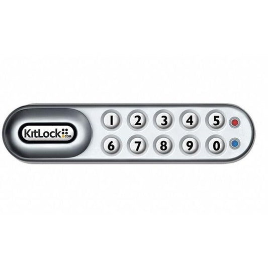CODELOCKS KL1006KIT-SG RH Silver Grey Finish Zinc Alloy KitLock Electronic Cabinet Lock, Upgraded Batteries, Horizontal Right Hand, 3/8"-1 1/8" Spindle Length
