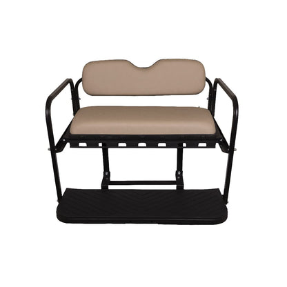GTW MACH3 Golf Cart Rear Seat Kit with Steel Frame, Sandstone Cushions
