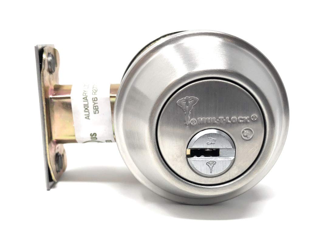 Mul-T-Lock Cronus High Security Grade 2 Single Cylinder Dead-Bolt w/Thumb Turn 2-3/8 or 2-3/4 Adjustable Backset for Commercial and Residential Metal Or Wood Doors (Stainless Steel)