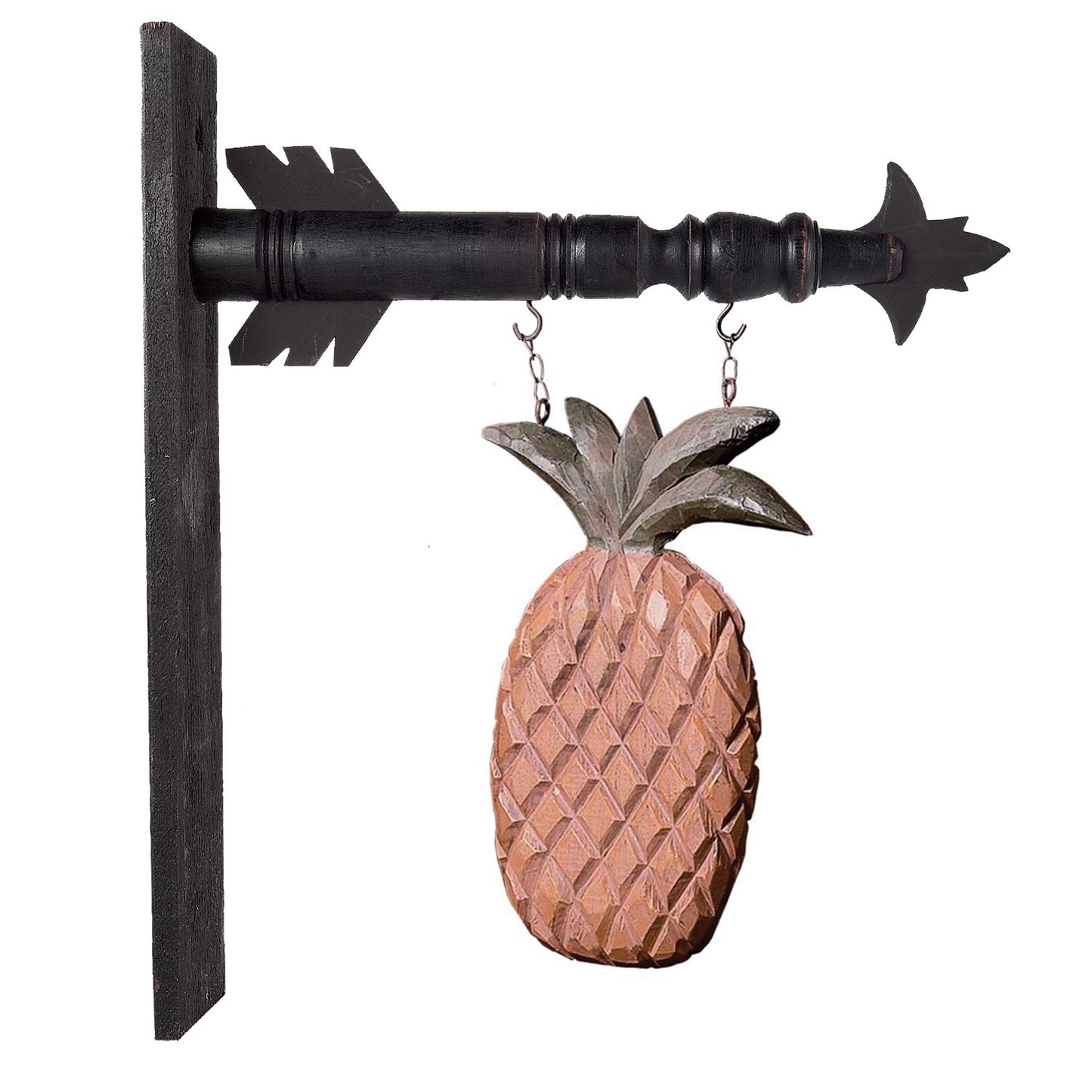 K&K Interiors B1700 12 Inch Brown Wood Pineapple Arrow Replacement, Peach