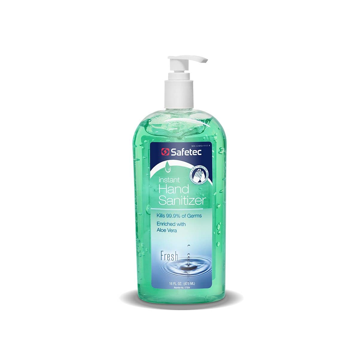 Safetec Hand Sanitizer Fresh Scent, 16 oz. Pump Bottle (12 Bottles/case)