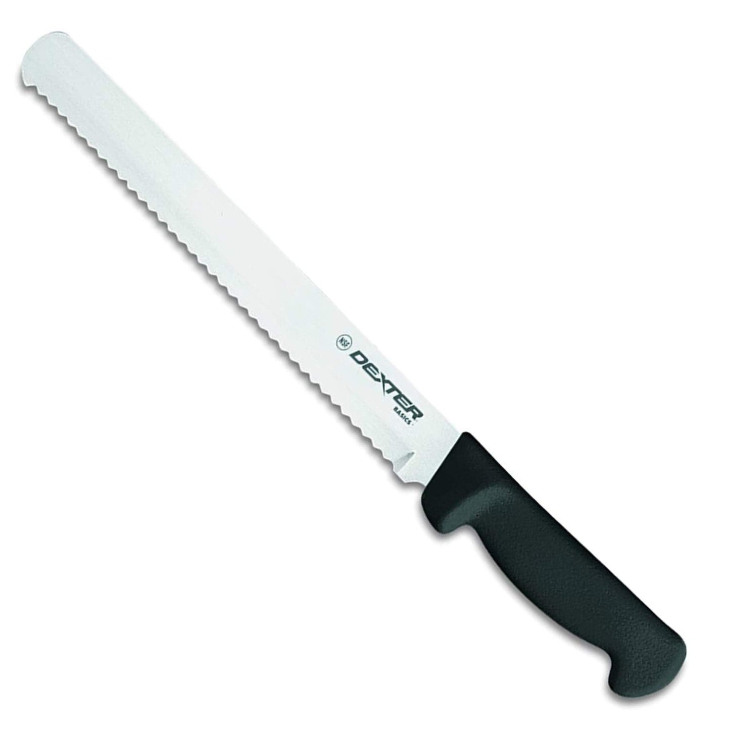 Dexter-Russell Basics P94804B 10" Scalloped Slicer/Bread Knife with Black Polypropylene Handle