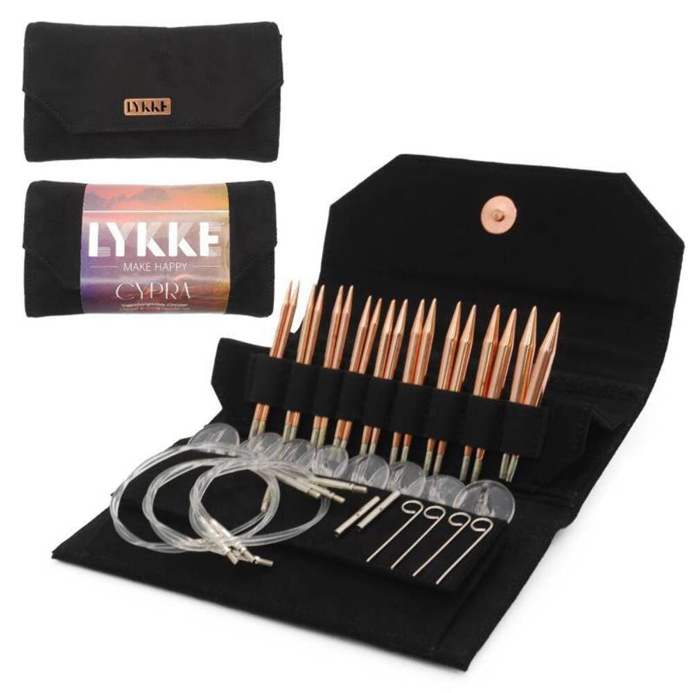 Lykke 3.5 Cypra Interchangeable Needle Set, Black Vegan Suede Case