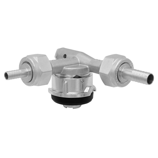 Perlick Lo-Boy Low Profile D System Keg Tap Coupler w/Pressure Relief - 304 Stainless Steel