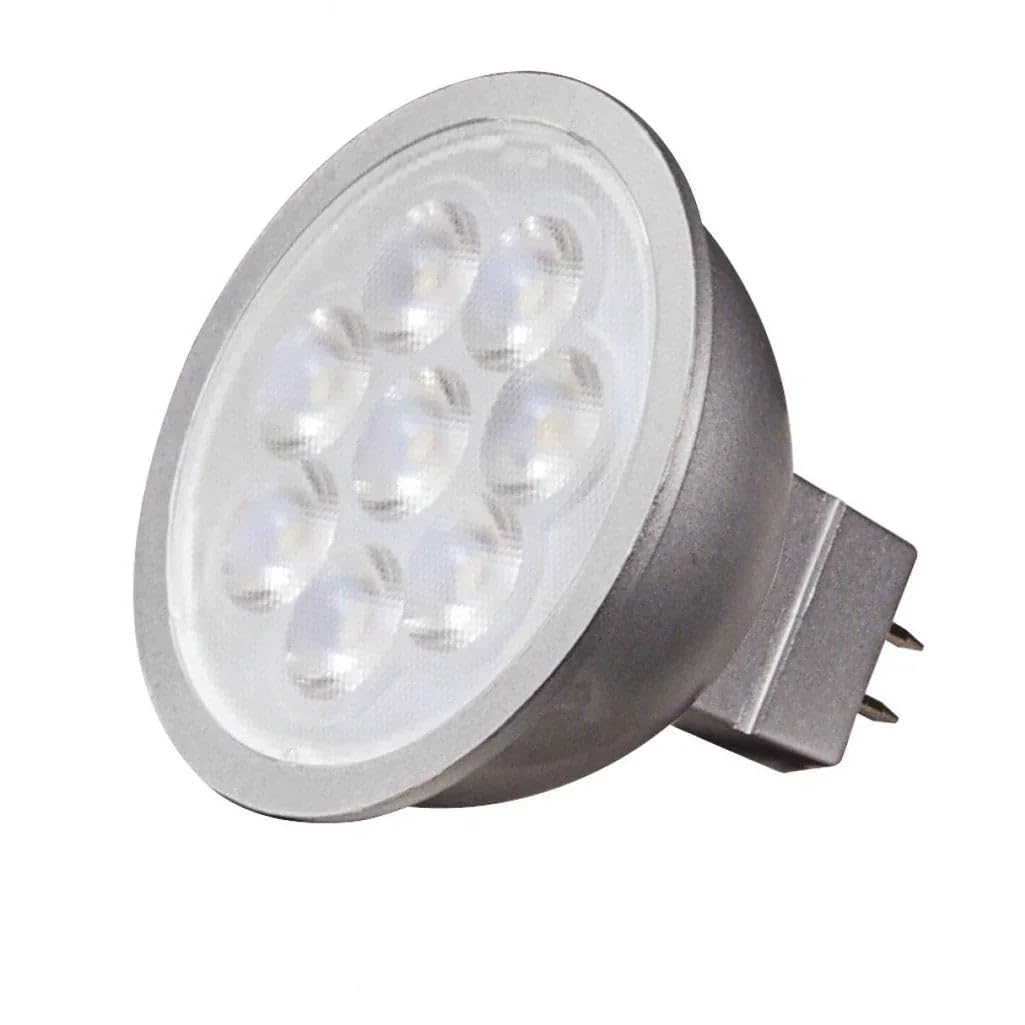 Satco Lighting 6.5 Watt Dimmable MR16 Low Voltage LED Light Bulbs - 3000K Soft White - 40 Degree Beam Angle - GU5.3 Base - 12 Volt AC/DC (12 Pack)