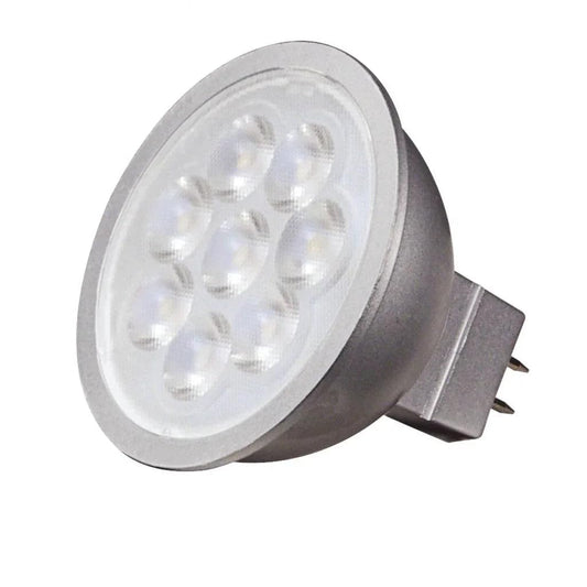 Satco Lighting 6.5 Watt Dimmable MR16 Low Voltage LED Light Bulbs - 3000K Soft White - 40 Degree Beam Angle - GU5.3 Base - 12 Volt AC/DC (12 Pack)